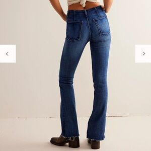 Free People Level Up Slit Slim Flare Jeans